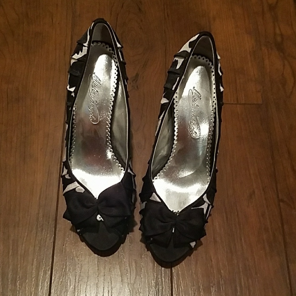 Black and white heels